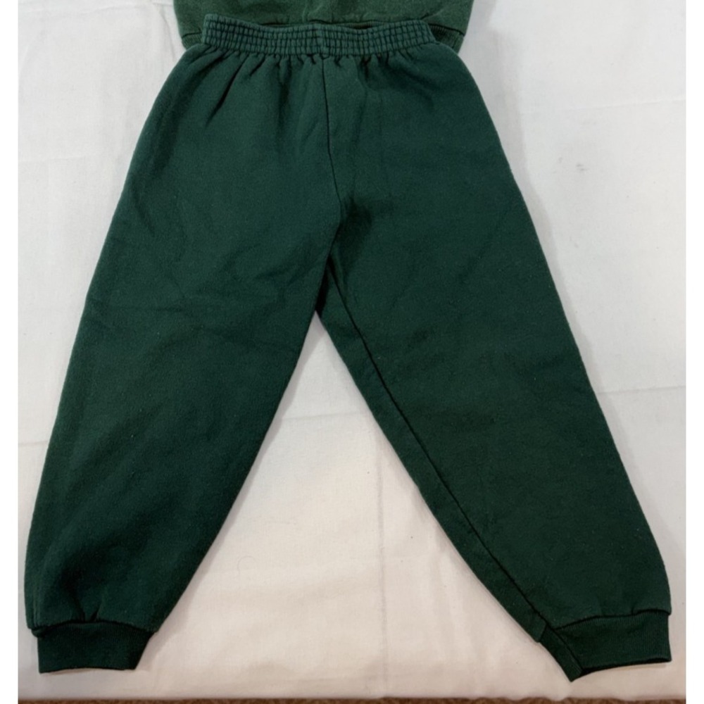 Vintage Hanes 80s 90s Toddler Unisex 3T Green Solid Minimal Plain Sweatpants